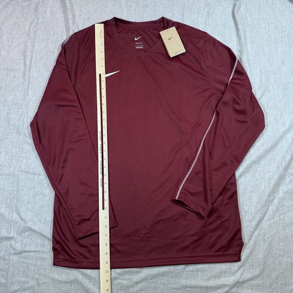 Nike Dri-FIT Shirt Mens Large Coaches Football Running Performance Maroon FJ9570 - Picture 5 of 14